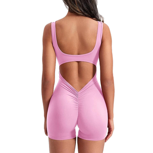 Custom Deep V Front <b>Zip</b> <b>Up</b> One Piece Jumpsuit Bodycon Leggings <b>Playsuit</b> for Women - Product Image 4