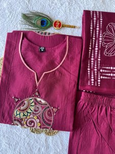 Designer Women Pure Mul Cotton With Hand Block Print Latest Designer Kurti with Pakistani-Style Salwar Kameez Ethnic Suit - Product Image 3