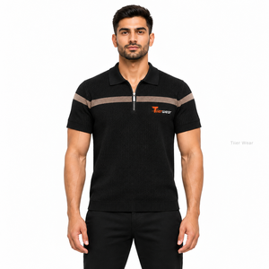 Camiseta de Punto Sólido de Última Moda, Cuello Suave Premium, Manga Corta, Estilo Informal Elegante para Oficina, Negocios, Viajes - Product Image 1