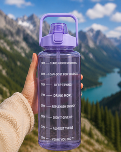 Botella de Agua Motivacional de 2000 ml, Libre de BPA, a Prueba de Fugas, con Marcadores de Tiempo para Hidratación - Product Image 1