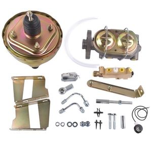 8\" Single Zinc Power Brake Booster 1\" Bore Cylinder Disc Drum for 1958-1964 Chevy Biscayne Impala Bel Air-Brake Repairing Kits - Product Image 1