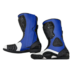 รองเท้าบูทมอเตอร์ไซค์สำหรับแข่งรถแบบขายส่ง รองเท้าบูทป้องกันสำหรับขี่มอเตอร์ไซค์ รองเท้าบูทหนังสำหรับนักขี่มอเตอร์ไซค์ รองเท้าบูทสำหรับสนามแข่งรถ มาตรฐาน CE รองเท้าบูทมอเตอร์ไซค์ ไซส์ 39-48 - Product Image 1