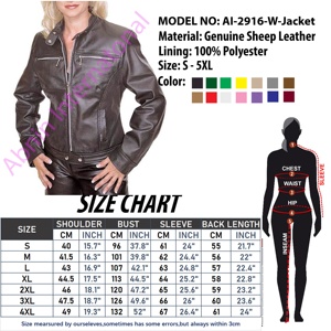 แจ็กเก็ตหนังแกะแท้สำหรับผู้หญิงมาใหม่แจ็คเก็ตหนังแกะมีซิประบายอากาศได้ดี - Product Image 5