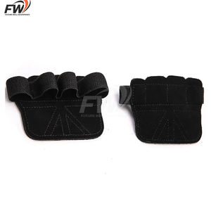 Guantes de gimnasio de cuero vacuno OEM con correas de levantamiento para soporte de muñeca, guantes antideslizantes para levantamiento de pesas, protector de palmas. - Product Image 3