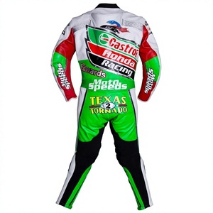 Traje de Motociclismo Colin Edwards Castrol Zonda WSBK de Cuero Vacuno/Canguro de 1 Pieza para Pilotos de Competición - Product Image 2