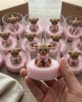 Bougie d'anniversaire, de baby shower, de fête, décoration intérieure, bougie esthétique minimaliste, bougie kawaii, style nordique, bougie mignonne, figurine d'ours
