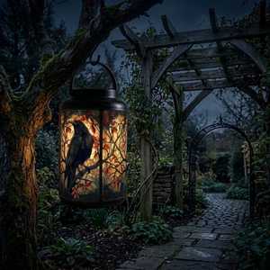 Outdoor Hanging <b>Lights</b> <b>Solar</b> Powered LED Garden Decorative LED Lamp Waterproof Metal <b>Tree</b> Track Leaf Lantern for Garden - Product Image 6