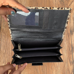 ใหม่กระเป๋าสตางค์หนังแท้พับสองทบสำหรับผู้หญิงหนังวัว100% ตะวันตกที่ใส่บัตรเครดิตหนังวัวกระเป๋าสตางค์แบบบางสำหรับผมพิมพ์ลายสัตว์ - Product Image 6