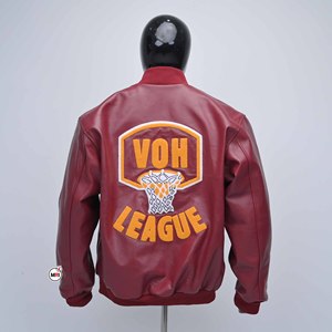 Genuine Real Leather Mens Red Bomber <b>Jackets</b> Embroidered Logo Zipper Front Stand Collar Casual Style with Customized Logo <b>Jacket</b> - Product Image 2