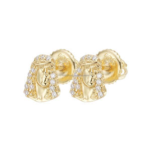 Fashion VVS Lab Grown Diamond With 925 Sterling <b>Silver</b> <b>Stud</b> Earrings Gold Tone Sparkling Jewelry - Product Image 1