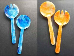 ชุดช้อนตักสลัดเรซิ่นทำมือระดับพรีเมียม, ภาชนะใส่อาหารทันสมัยรักษ์โลกสำหรับใช้ในครัว, รับประทานอาหาร และมอบเป็นของขวัญ ราคาดีที่สุด - Product Image 5