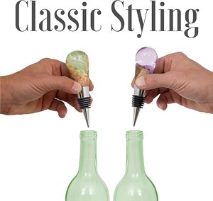 Ensemble de bouchons de bouteille en bois classiques avec joint côtelé pour bouteilles de vin - Product Image 3