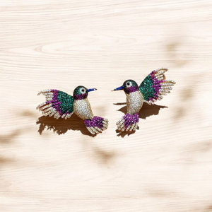 Hummingbird Stud Earrings Women <b>Crystal</b> Rhinestone <b>Animal</b> Shape Luxury Everyday Wear Jewelry - Product Image 1
