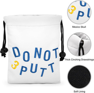 Pochette de golf en cuir véritable de qualité supérieure avec porte-tee, offrant une portabilité compacte et une fonctionnalité élégante pour un usage quotidien, au prix de gros. - Product Image 6