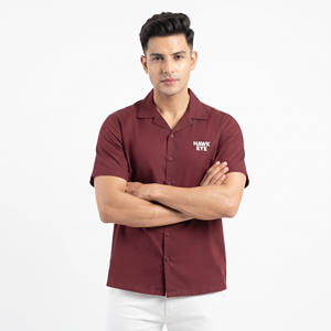<b>Men</b> Boxy Fit Short Sleeve Camp Collar Cotton Casual Button Down <b>Shirt</b> Solid Color Cotton <b>Shirt</b> For <b>Men</b> - Product Image 3