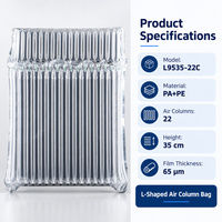 AIR-DFLY Vente en gros de sacs à colonnes d'air en forme de L pour étuis à outils, emballage protecteur gonflable en PA PE de 65 microns