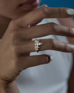 Women's 14K Gold Pear Cut Diamond Engagement <b>Ring</b> Prong Setting floral Style - Product Image 3