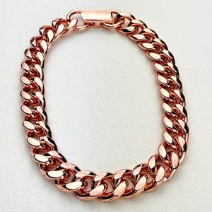 Bracelet de thérapie en cuivre pur brillant à maillons, modèle Crucible lourd - Product Image 3