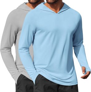 Sudadera con Capucha para Hombre 2026, Manga Larga, Secado Rápido, Color Sólido, Informal, Tejida en Poliéster, Corte Regular, para Verano - Product Image 1