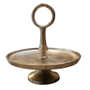 Expositor de Pasteles Metálico de Aluminio Dorado de 2 Niveles, Personalizado, Hecho a Mano, Elegante y de Lujo para Bodas, Fiestas y Eventos, Modelo CRAFT ASCENT TCAIB-002, Venta al Por Mayor - Product Image 6