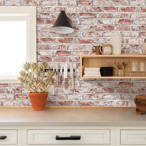 Carta da Parati Effetto Mattoni Rossi Autoadesiva 3D, Carta Adesiva Rimovibile per Pareti e Letti - Product Image 4
