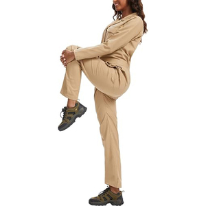 Ensemble de vêtements de travail unisexe, couleur unie, chemise à manches courtes et pantalon, viscose/polyester, respirant, écologique, séchage rapide, grande taille, décontracté - Product Image 3