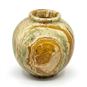 Elegantes Macetas de Piedra de Ónix Multicolor Verde, Exquisitas Macetas Rústicas de Piedra Arenisca para Flores, Macetas Decorativas de Piedra Verde Multicolor - Product Image 3