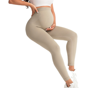Leggings de Yoga Ecológicos para Mujer Embarazada, Sin Costuras, Control de Abdomen, Cintura Alta, Elásticos en Cuatro Direcciones - Product Image 3