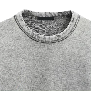 เสื้อสเวตเชิ้ตคอกลมสีเทาเข้มสำหรับผู้ชาย ผ้าฝ้ายฟลีซ 100% ระบายอากาศได้ดี ทรงปกติ สีพื้น ผ้าถักสำหรับฤดูหนาว น้ำหนัก 360 กรัม เนื้อผ้าไหม - Product Image 4