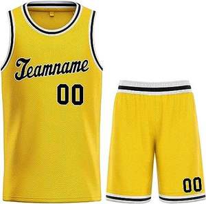 Maßgefertigte Sublimierte Basketball-Uniformen Ärmellos Gelb-Blau Teamname Bedruckt Feuchtigkeitsableitend Erwachsene Unisex Alle Jahreszeiten - Product Image 5