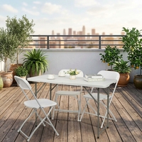 Table de camping pliable légère et moderne, avec poignée de transport, en plastique imperméable, pour pique-nique en extérieur