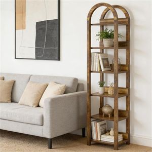 Estantería Alta con Estantes Abiertos y Soporte para Plantas, Librerías Elegantes para Uso en el Hogar y la Oficina - Product Image 4