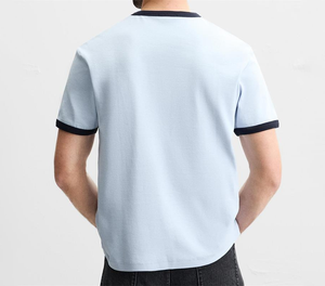T-shirt personnalisé pour homme 100% coton, col rond ample, col contrastant, design rétro vintage, style streetwear, motif de personnage - Product Image 3