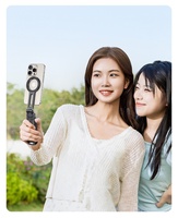 Perche à selfie magnétique multifonction haut de gamme en métal pur, pour prise de vue individuelle et utilisation sur bureau, support pliable facile à transporter