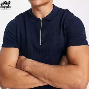 Camiseta de compresión transpirable para hombre con cremallera de 1/4, talla grande, cuello redondo, informal, para uso deportivo, venta al por mayor de fábrica - Product Image 2