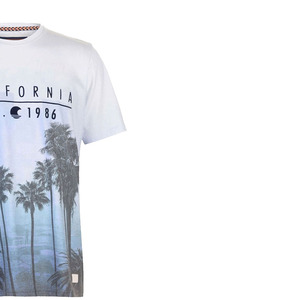 Camiseta de algodón 100% para hombre con estampado digital, corte oversize, manga corta, cuello redondo, transpirable, ecológica, parte delantera sólida - Product Image 2
