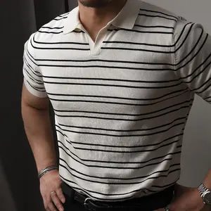 Camiseta Corta Personalizada para Hombre, 100% Algodón Grueso, Estilo Vintage, Blanca y Negra, Hombros Caídos, Lavada - Product Image 2