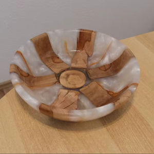 ชามไม้และเรซิ่นคุณภาพพรีเมียม สไตล์อเมริกัน ขัดเงา เป็นมิตรกับสิ่งแวดล้อม เหมาะสำหรับงานแต่งงาน ชามสลัดสำหรับใช้ในบ้าน - Product Image 1