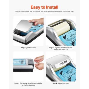 Dispensador Automático de Cubrecalzados con 1 Rollo (600 Unidades) de Membrana Desechable Antideslizante para Suelas, Compatible con Cubrecalzados de Seguridad Talla U - Product Image 5