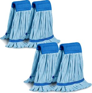 Paño de Limpieza Comercial de Algodón Reutilizable para Suelos Planos con Mango Metálico Largo, Autoescurrible, Estilo Industrial, Alta Absorción - Product Image 2