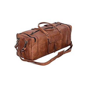 Sac de voyage en cuir de buffle pleine fleur, grand format, moderne et élégant, fait main, avec fermeture éclair authentique, design personnalisé sur mesure - Product Image 1