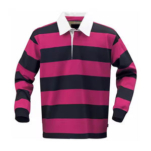 Chemises de rugby classiques à manches longues en polyester et coton, logo brodé personnalisé, vêtements d'équipe old school, football pour chemises de rugby - Product Image 2