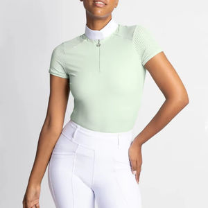 Chemise d'équitation de luxe pour femme, tissu doux, coupe flexible offrant confort, style et performance. Chemises d'équitation pour femme OEM. - Product Image 1
