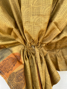 Fait à la main Vintage vert 100% soie Sari caftan pour femmes taille libre nouveau Vintage recyclé lisse pour la vie quotidienne été automne printemps - Product Image 2