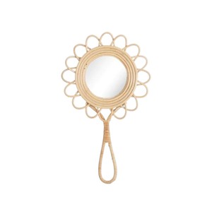 Miroir mural artisanal en rotin naturel pour chambre d'enfant, décoration murale bohème en osier, miroir suspendu décoratif - Product Image 2