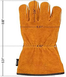 Gants de main de soudeur Mig en cuir fendu de vache Gants de travail de construction résistants à la chaleur Couture anti-coupure Protection électrique - Product Image 3