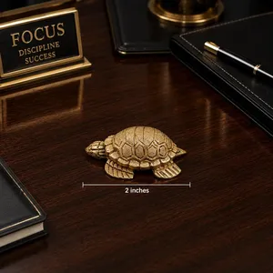 Ornement de tortue en résine métallique dorée, figurine d'animal miniature de 20 mm, décoration de jardin sculptée pour plantes en pot sur table - Product Image 2