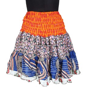 Ethnic Indian Vintage Patch Work Hippie Sari Cotton Mini <b>Skirts</b> Boho Stylish Multi Color Patch Cotton Mini Sexy <b>Skirt</b> For Summer - Product Image 5