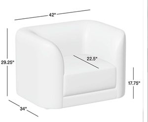 Modern Tufted Accent Chair Upholstered Fabric <b>Armchair</b> Soft Lounge Seat for Living Room Bedroom Hotel - Product Image 3