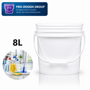 8L Plastic Cleaning <b>Bucket</b> <b>with</b> Flat <b>Lid</b> for Detergent and Cleaning Chemical Packaging, Leakproof PP Pail for Industrial Use - Product Image 1